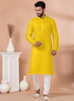 Georgette Yellow Festival Wear Sequins Work Readymade Kurta Pajama